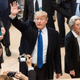 US president Donald Trump waves after arriving at the World Economic Forum in Davos, Switzerland.